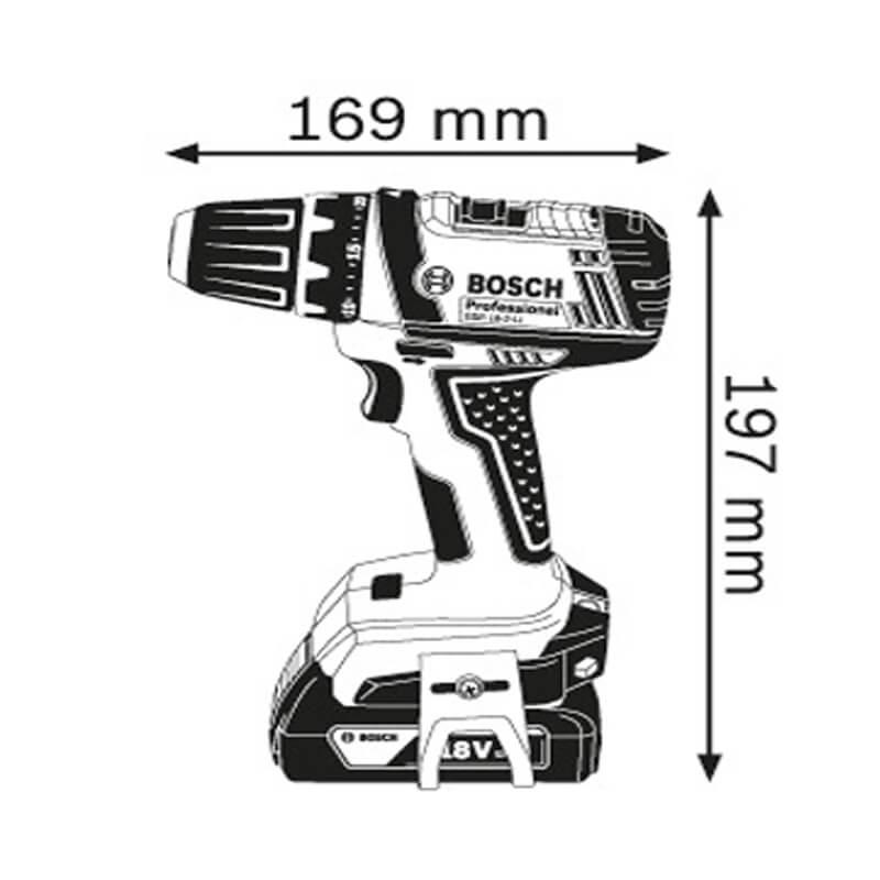 Máy khoan pin vặn vít Bosch GSR 18-2-LI + Quà tặng áo mưa