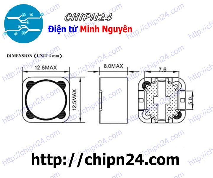 [3 cái] (K220) Cuộn Cảm Dán CD127 100uH [101] [SMD Dán] - HH002269