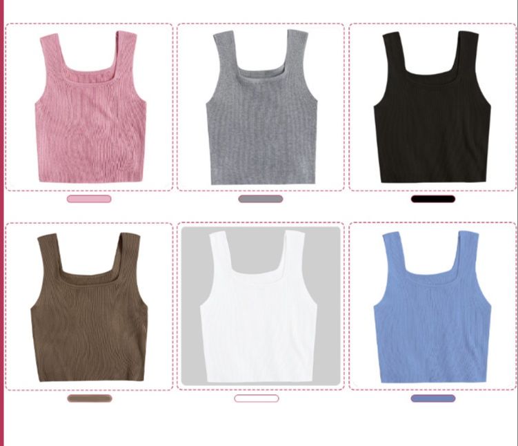 Áo croptop nữ kiểu cổ chữ U ôm sát nách