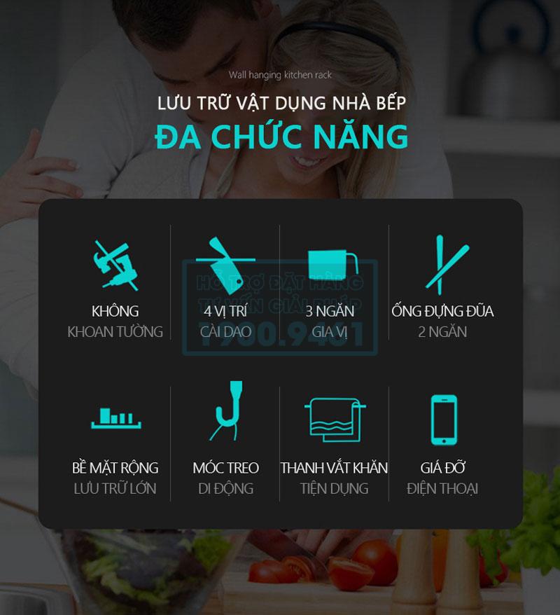 Kệ nhà bếp ECOCO 3 hộp gia vị 9259