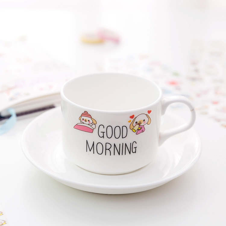Bộ 6 sticker dán thỏ hồng Happy every day