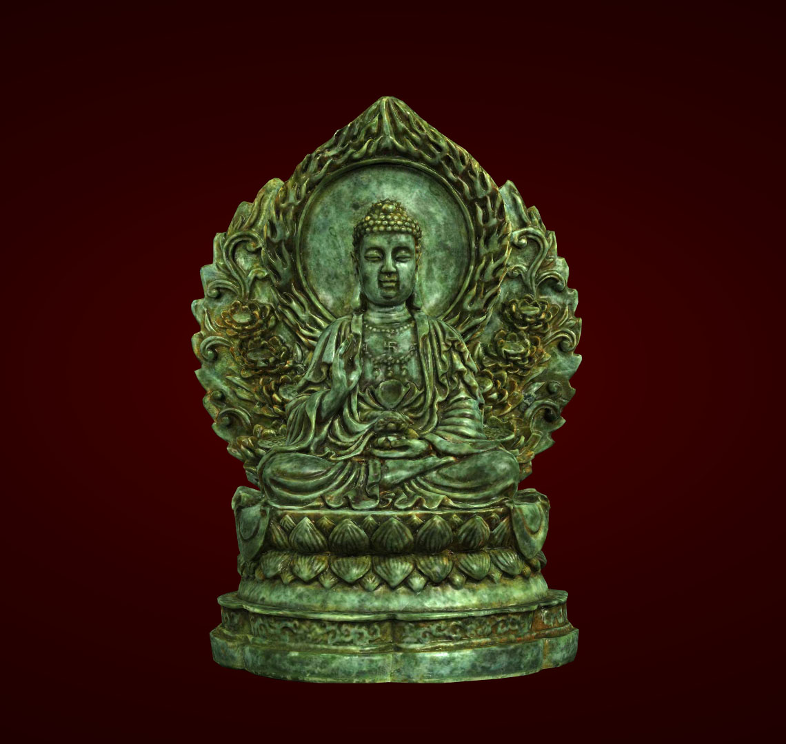 Tượng Phật Thích Ca Mâu Ni - PH 071(xanh vân đá)
