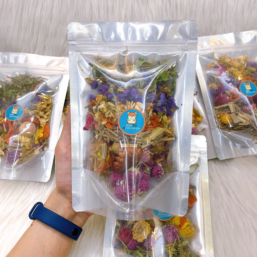 Hoa khử mùi giải nhiệt giảm stress thức ăn mix lót chuồng cho hamster