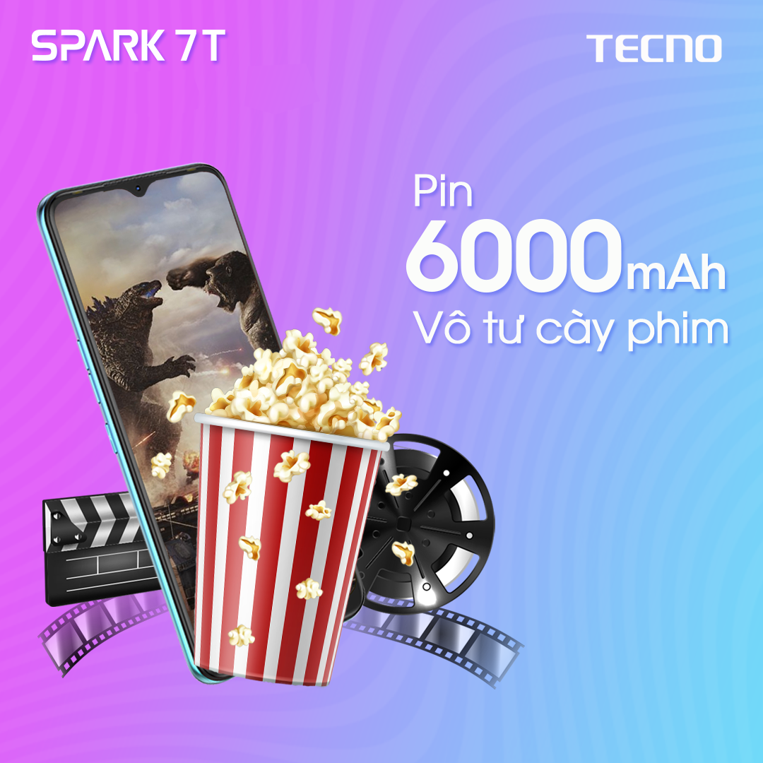Điện Thoại TECNO Spark 7T (KF6P) 4GB/64GB - Camera 48MP | 6000 mAh | Mediatek Helio G35 | Hàng Chính Hãng - BH 13 Tháng
