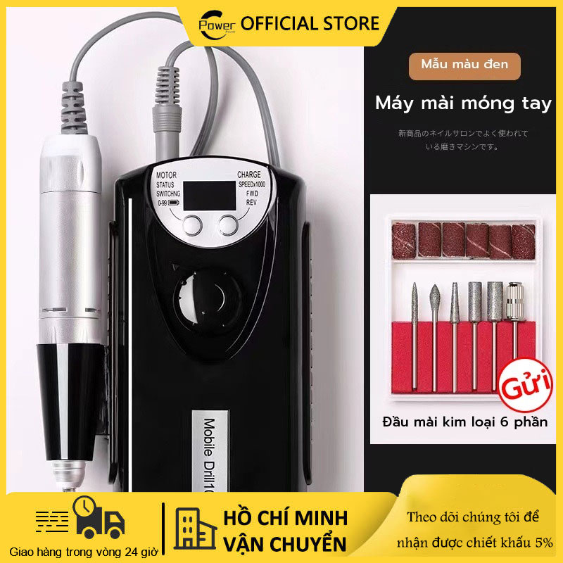 Monqiqi máy mài móng tích điện làm nail, máy mài nail mài gel tích điện cầm tay mini cao cấp-tặng kèm bồ đầu mài