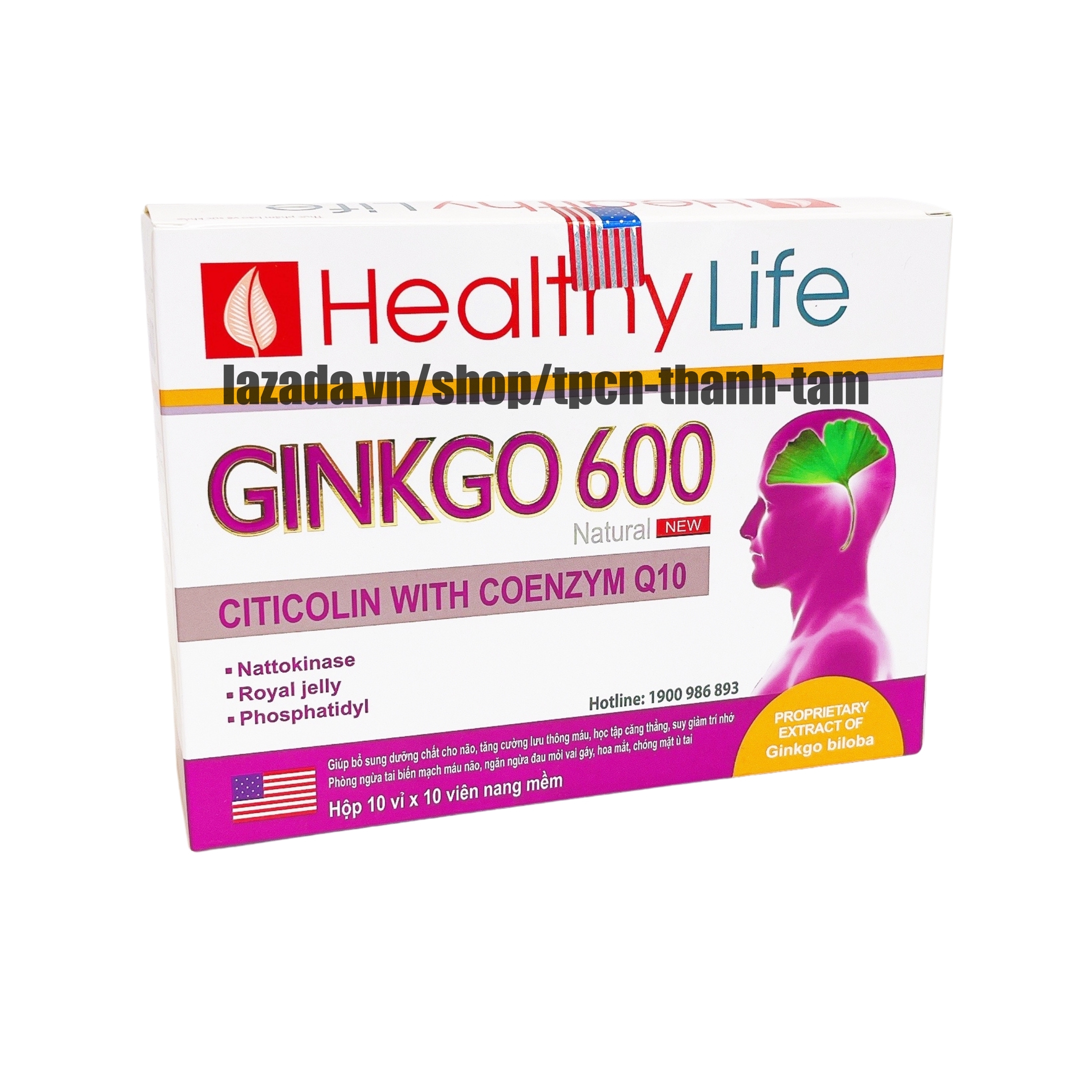 Viên uống bổ não GINKO 600 giúp tăng cường trí nhớ, tăng tuần hoàn máu não
