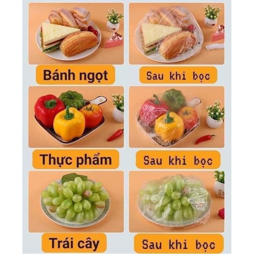 MÀNG BỌC THỰC PHẨM CO DÃN ( LOẠI CÓ TÚI - 100 CÁI )