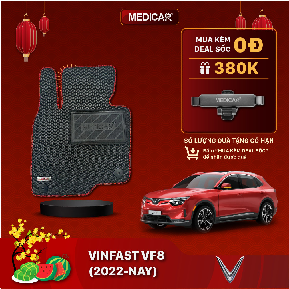Thảm lót sàn ô tô Medicar xe Vinfast VF8- chống nước, không mùi