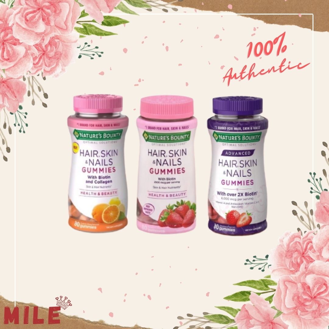 [BILL MỸ] Kẹo dẻo hỗ trợ mọc tóc, đẹp da, chắc móng Nature's Bounty