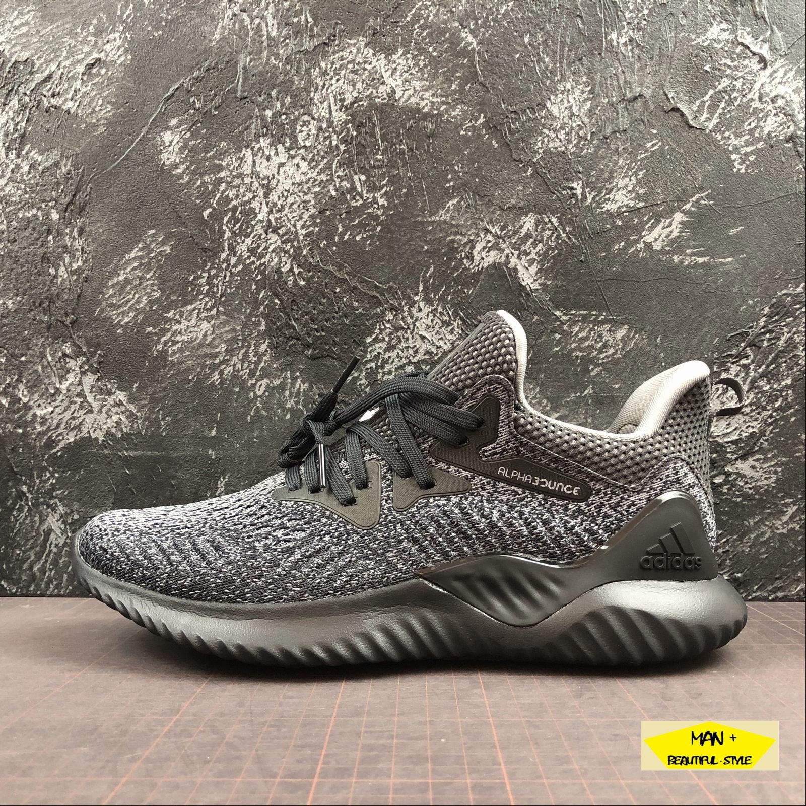 Giày thể thao sneaker Alphabounce beyond 2018 đen xám