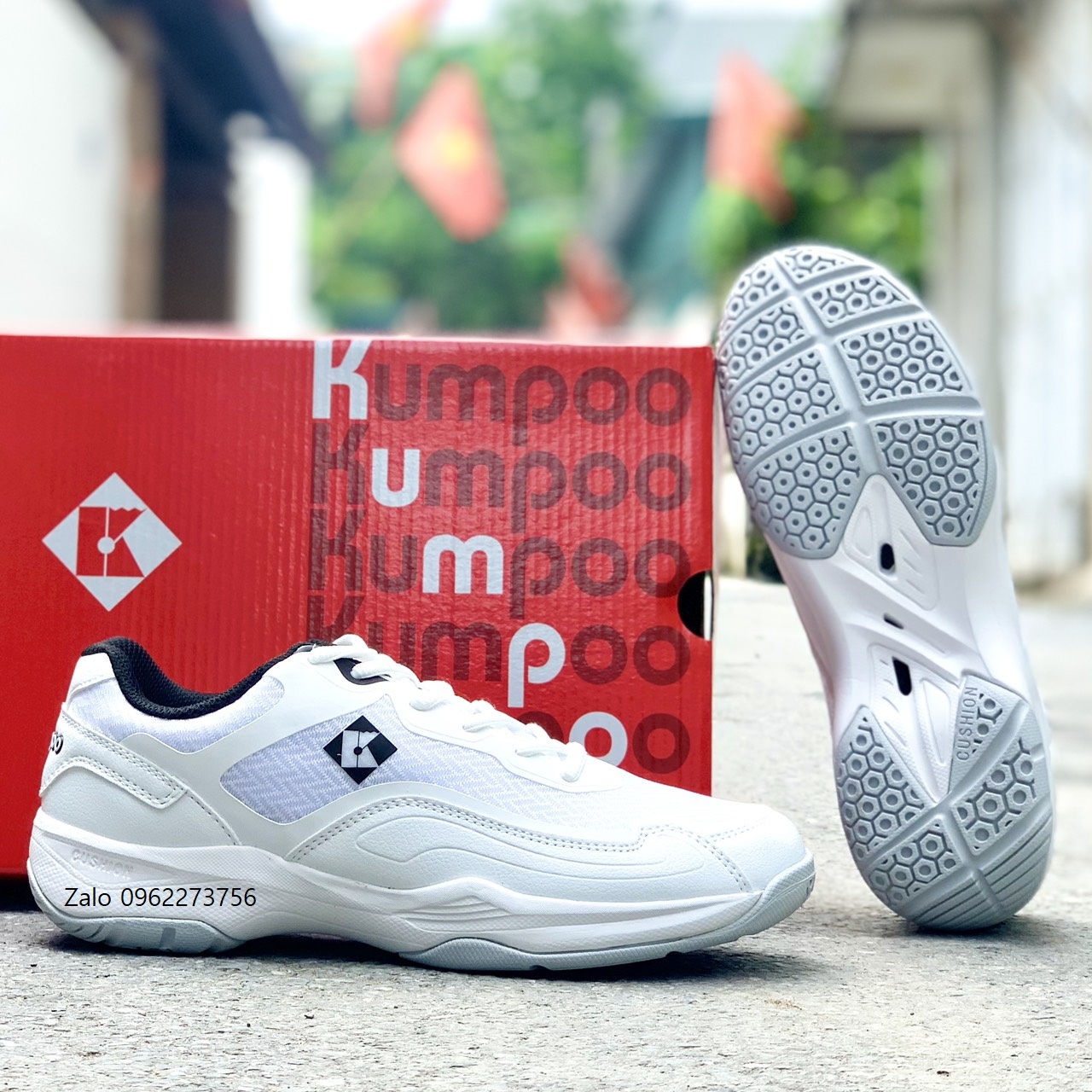 Giày Kumpoo G10 Xanh, Trắng (Giày cầu lông, giày bóng chuyền nam nữ Kumpoo)