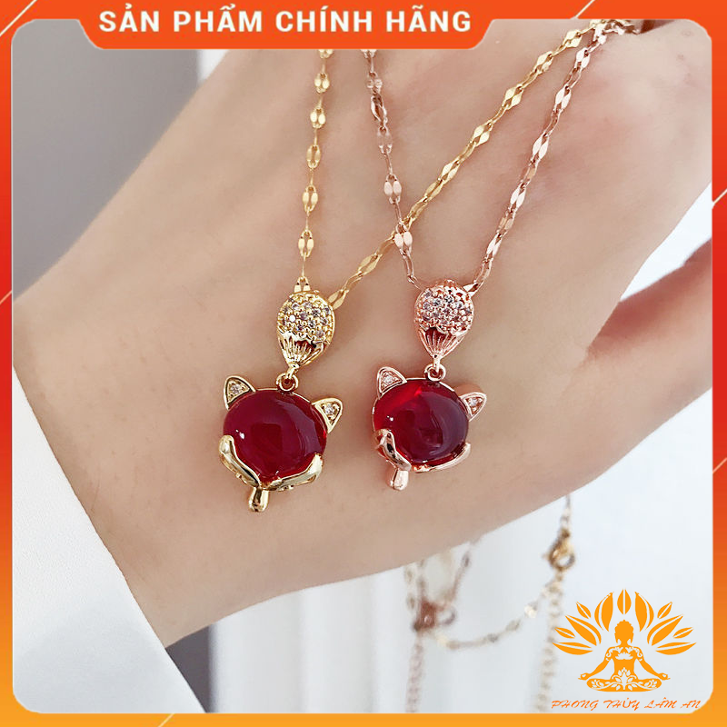 [HCMC] [premium product] Beryl wealth Red Stone Fox pendant with a premium box strap.