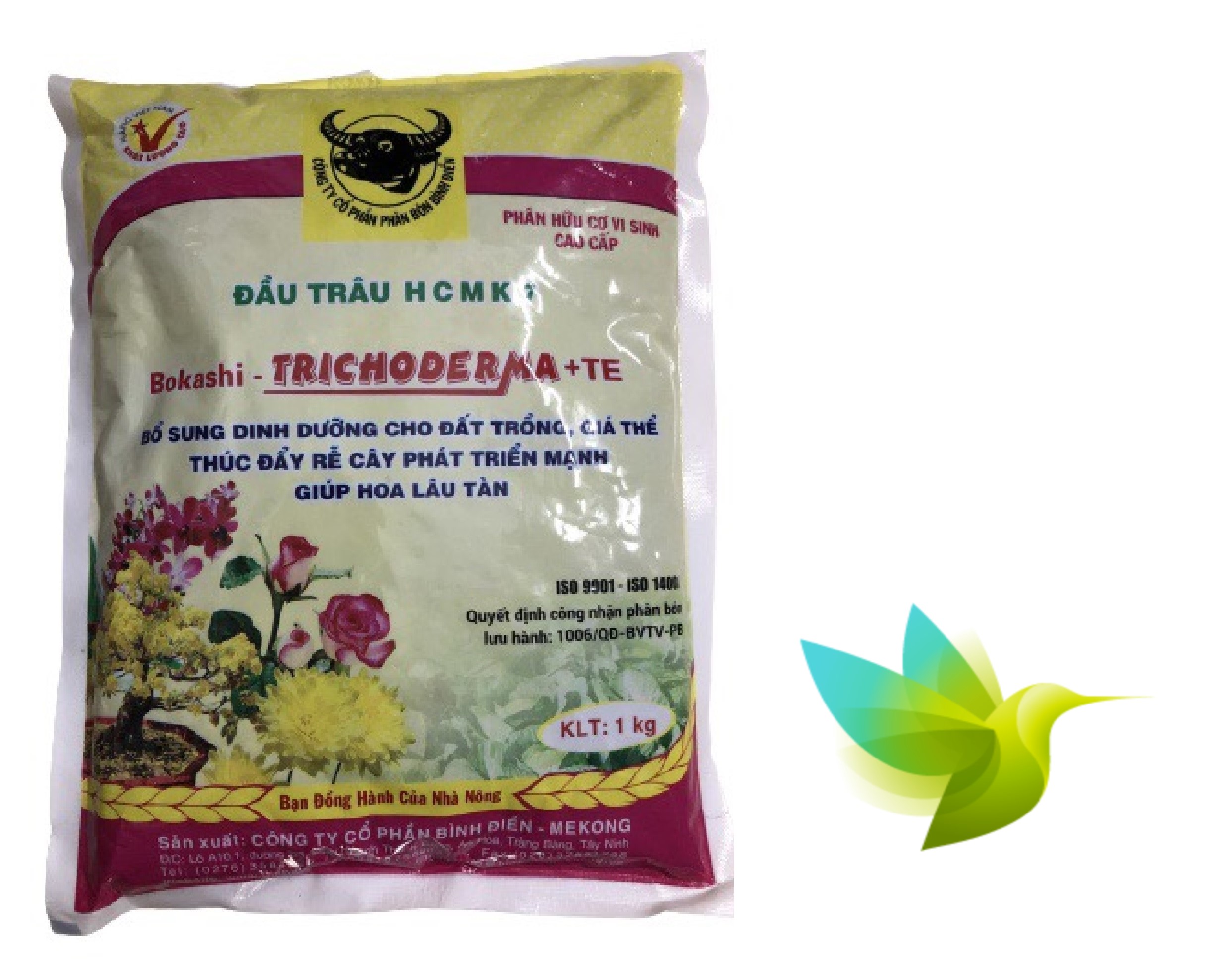 Phân bón hữu cơ vi sinh cao cấp đầu trâu hcmk7 bokashi - trichoderma + te - #145a# 1kg
