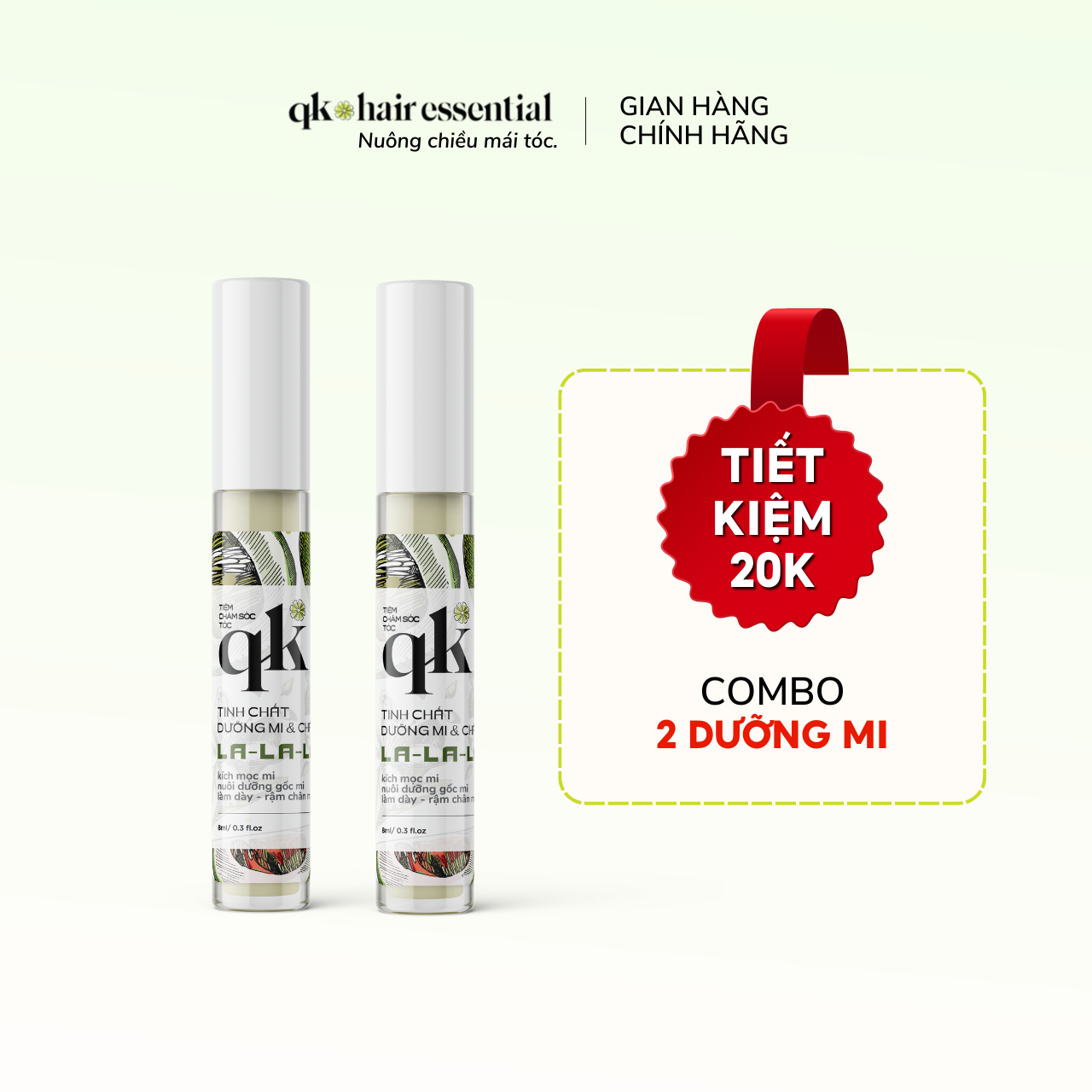 [COMBO TIẾT KIỆM] 2 DƯỠNG MI VÀ CHÂN MÀY QK