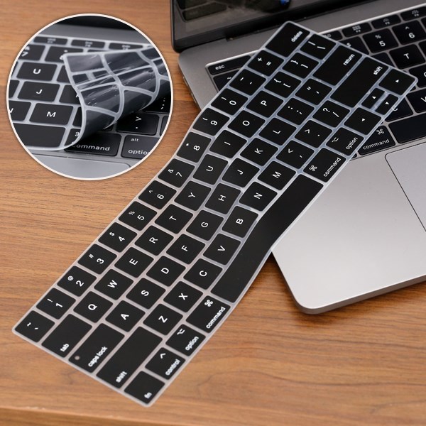 Combo Case ,Ốp + Phủ phím Macbook Màu Đen ( Tặng Nút Chống Bụi )