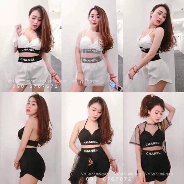 Bộ bơi Bikini kèm áo lưới