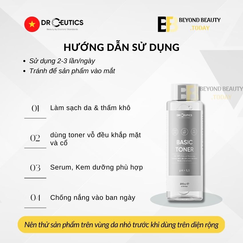 Dung Dịch Cân Bằng Da Basic Toner DrCeutics - Cấp Ẩm, Cân Bằng pH Cho Da Dầu Mụn | Beyond Beauty