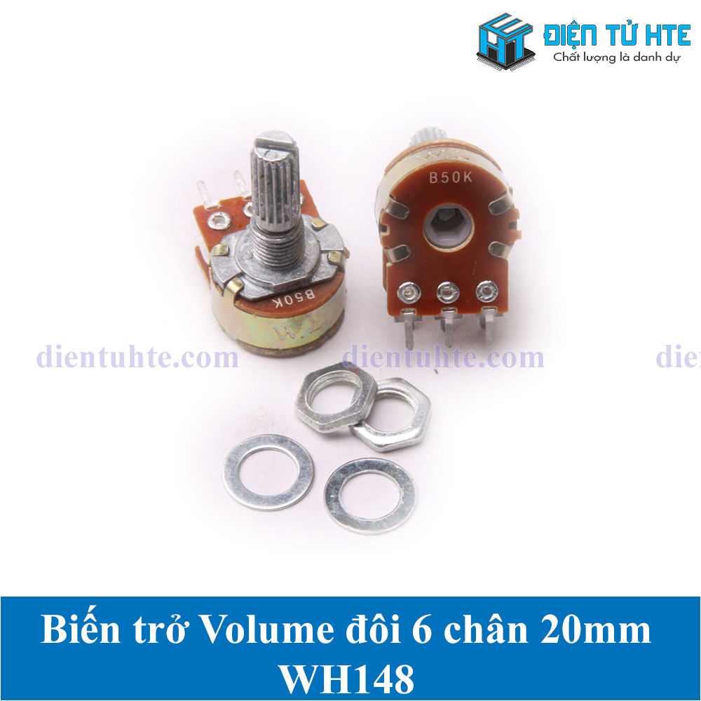 Combo 4 Biến trở - Triết áp volume đôi WH148 6 chân dài 20mm