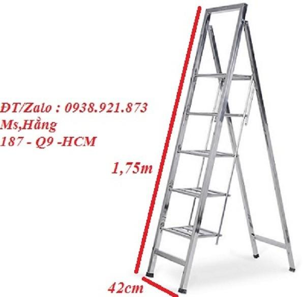 [HCM]Thang Inox 5 Bậc  Thang Inox Xếp Gọn