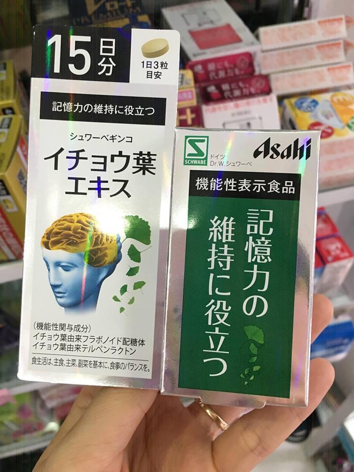 Hoạt Huyết Dưỡng Não Asahi Bổ Não Cao Cấp Ginkgo Biloba Asahi 15 ngày cho người tiền đình Nhật bản
