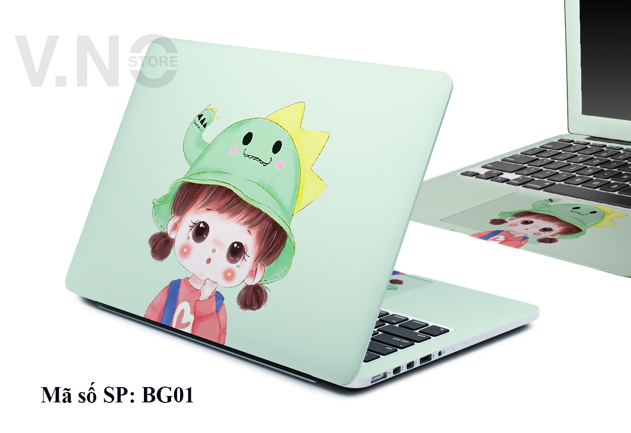 [HCM]Decal dán laptop V.NO SKIN  cute Girl cho các dòng máy dell/asus/acer/macbook/. . .