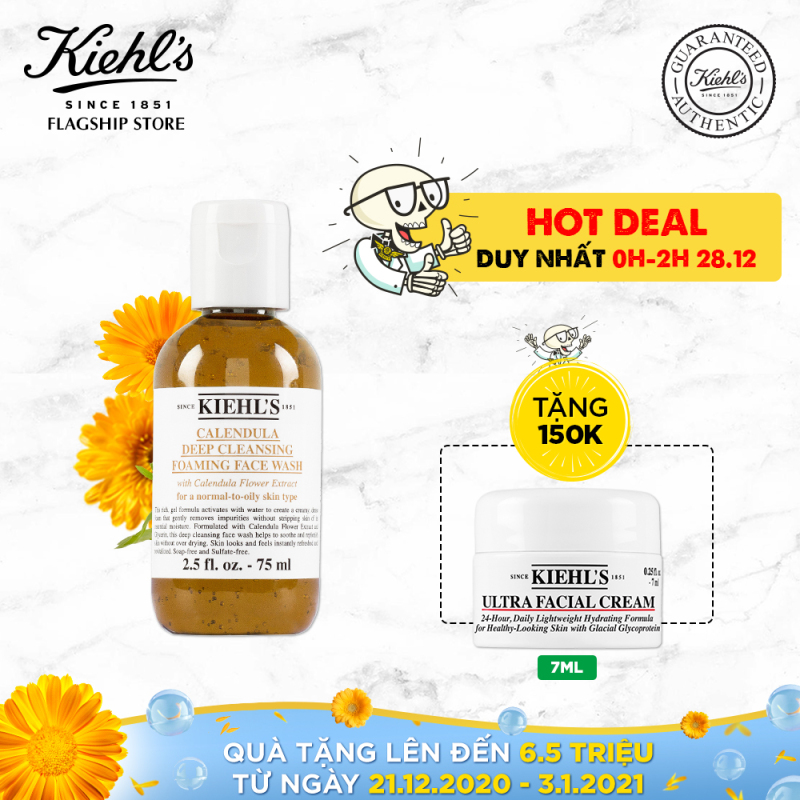 Sữa Rửa Mặt Hoa Cúc Kiehls Calendula Deep Cleansing Foaming Face Wash 75ML giá rẻ