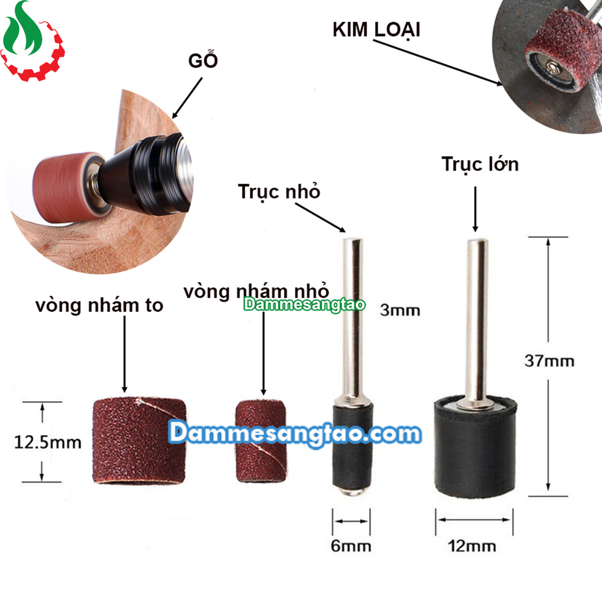 Đầu chà nhám mini 3mm