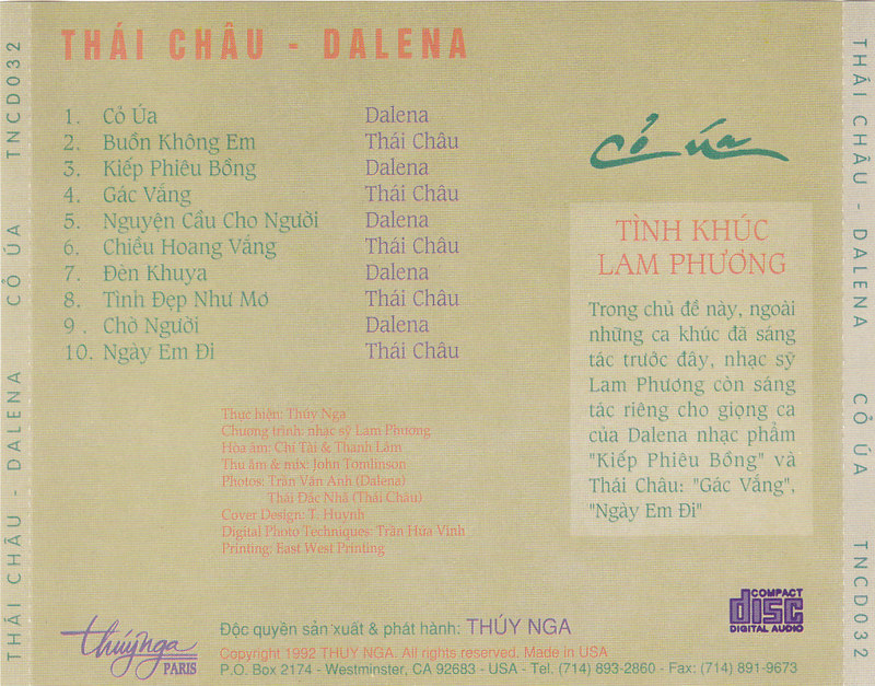 Bộ 6 Đĩa CD nhạc trung tâm thúy nga 6 (phôi đĩa nhật)