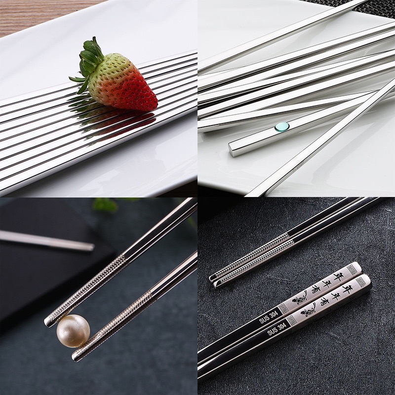 [SALE] Đũa Inox 304 SUS HQ - Hộp 5 Đôi