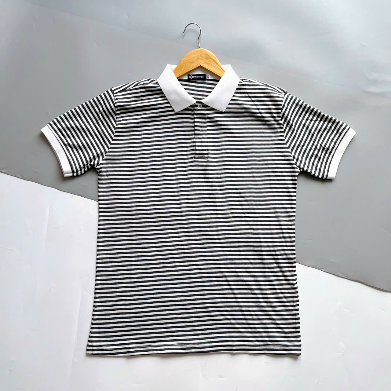Áo thun cổ trụ Nam Nữ sọc nổi chất cotton mềm mịn mát mẫu mới cực trẻ trung sành điệu HKS