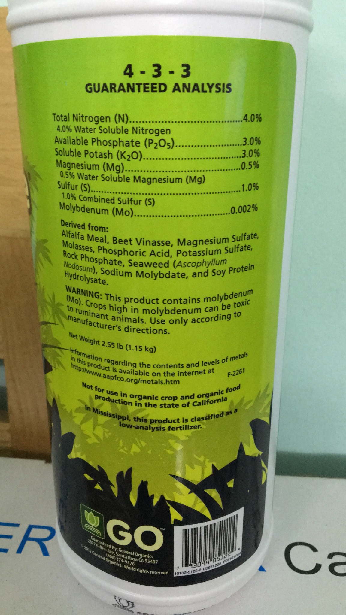 Phân bón hữu cơ Biothrive 4-3-3 nhập từ Mỹ lọ 946ml