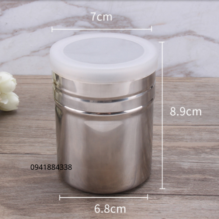 Lọ Rắc Bột Cacao Matcha Thép 304