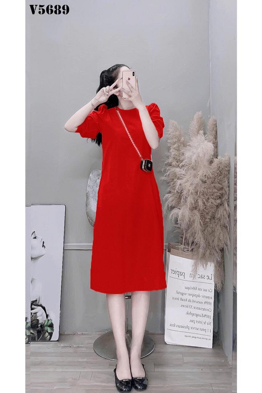 Đầm suông hở vai bèo sang trọng