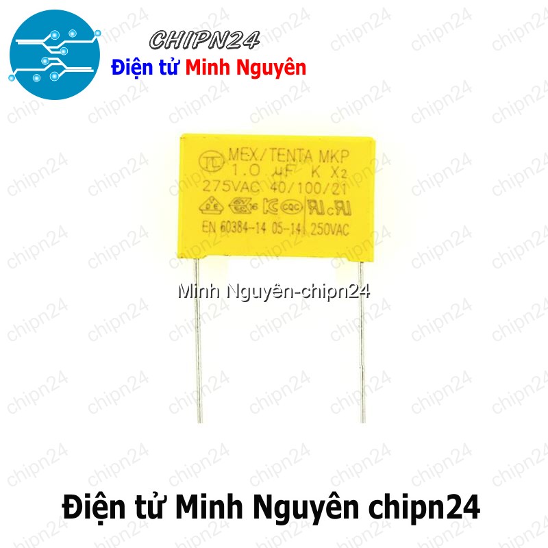 [3 con] (F238) Tụ hộp 105 275VAC 22.5mm (1uF MEX/TENDA MKP K X2 40/100/21) - HH005318