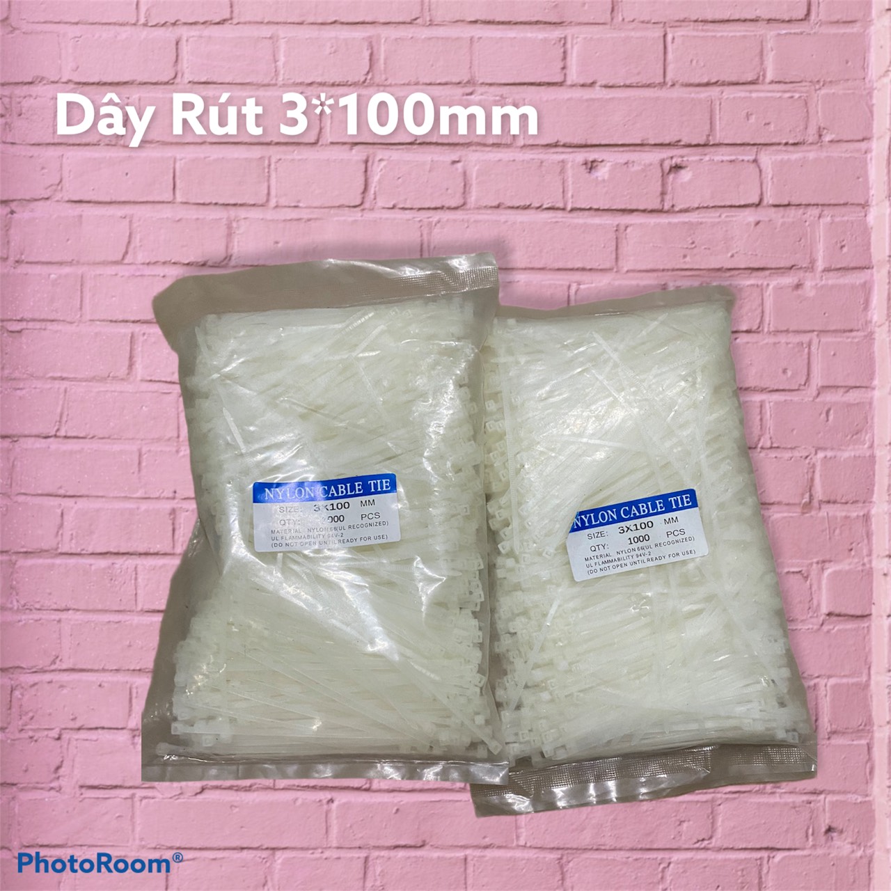 Dây rút nhựa 3*100mm (  ĐÓNG GÓI 1 BỊCH GỒM 1000 SỢI DÂY RÚT )