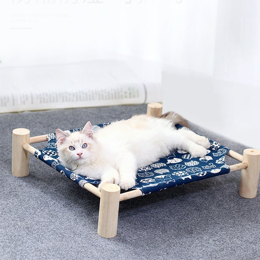 Giường Võng Gỗ cho thú cưng chó mèo