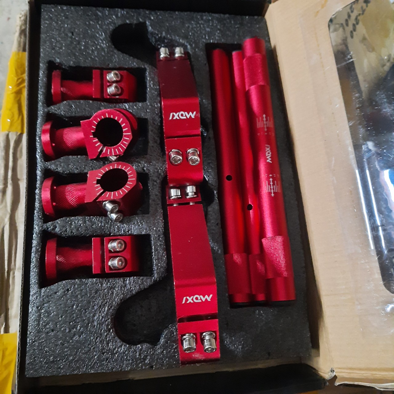V2 MÀU ĐỎ Ghi đông 5 khúc gắn xe điện