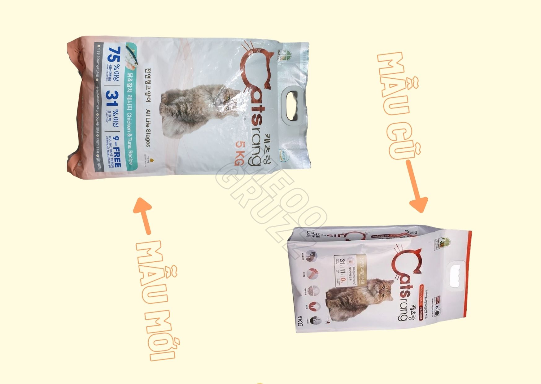 Catsrang 2Kg - Thức ăn/Hạt Cho Mèo Từ 3 Tháng Tuổi (Cam kết chính Hãng)