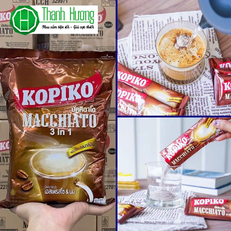 Cà phê sữa Macchiato hòa tan 3 in1 Kopiko Thái lan