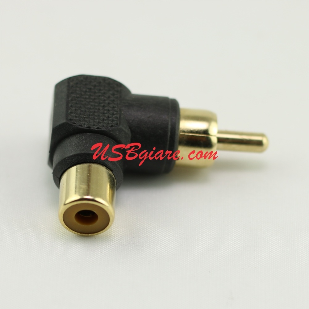 ĐẦU NỐI AV RCA BÔNG SEN CONG GÓC 90 ĐỘ
