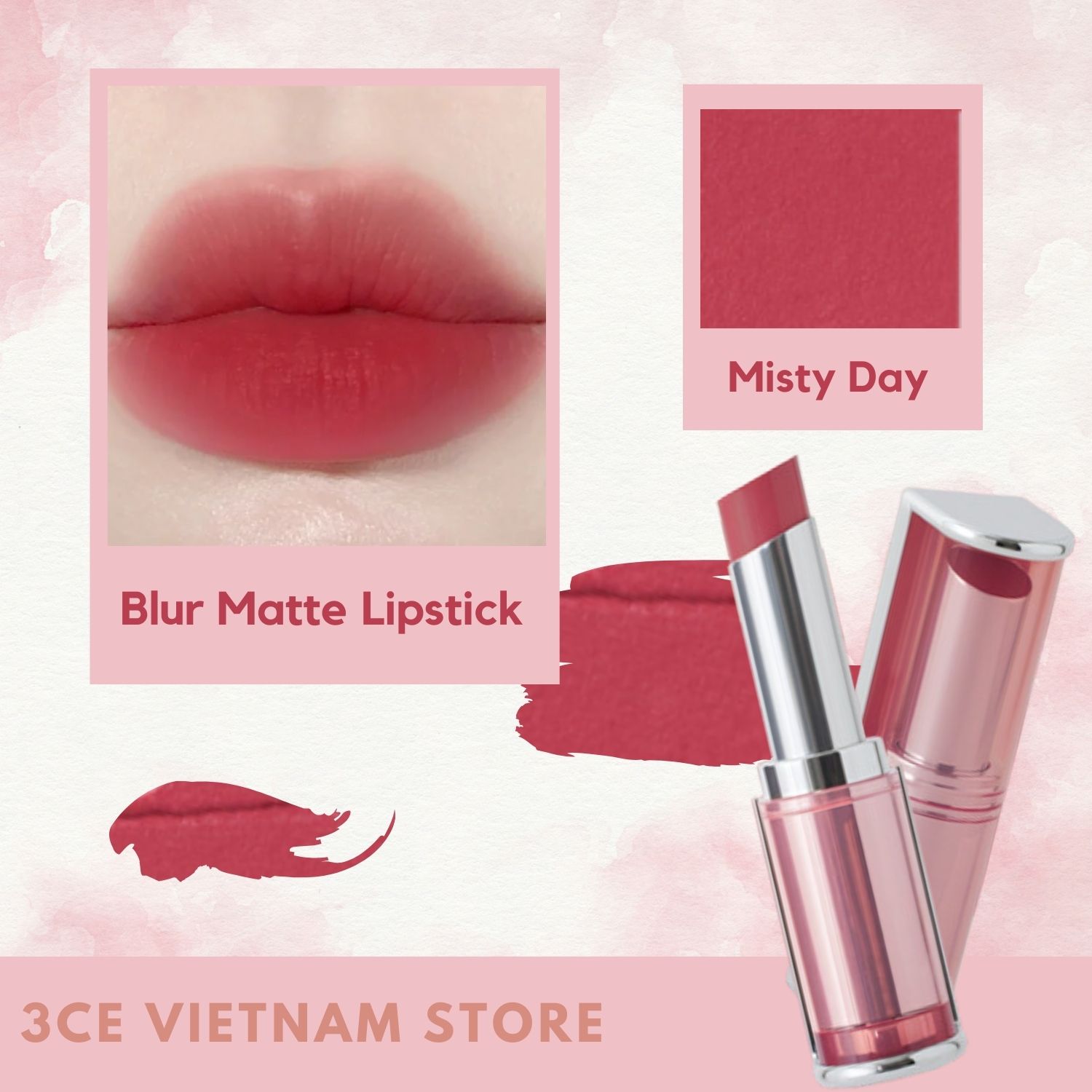 Son Thỏi 3CE Blur Matte Lipstick 4g
