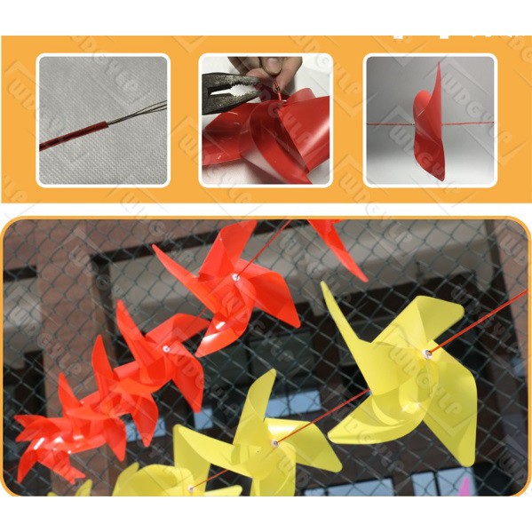 {30 cm] combo 100 chong chóng nhựa 7 màu dây treo / cây cầm trang trí