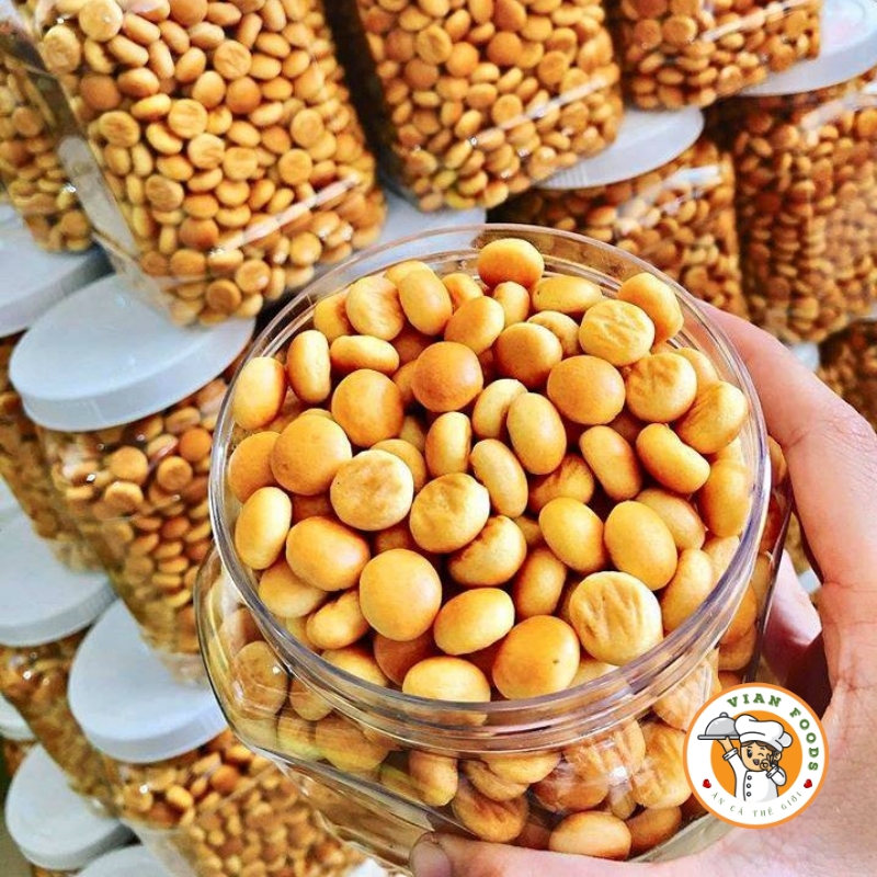Bánh Hạt Ngọc (Bánh Nút/ Bánh Quy Giòn) Lon 250gr- đồ ăn vặt