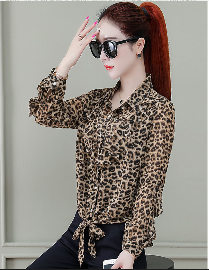 Women's Shirt with Leather Pattern A559