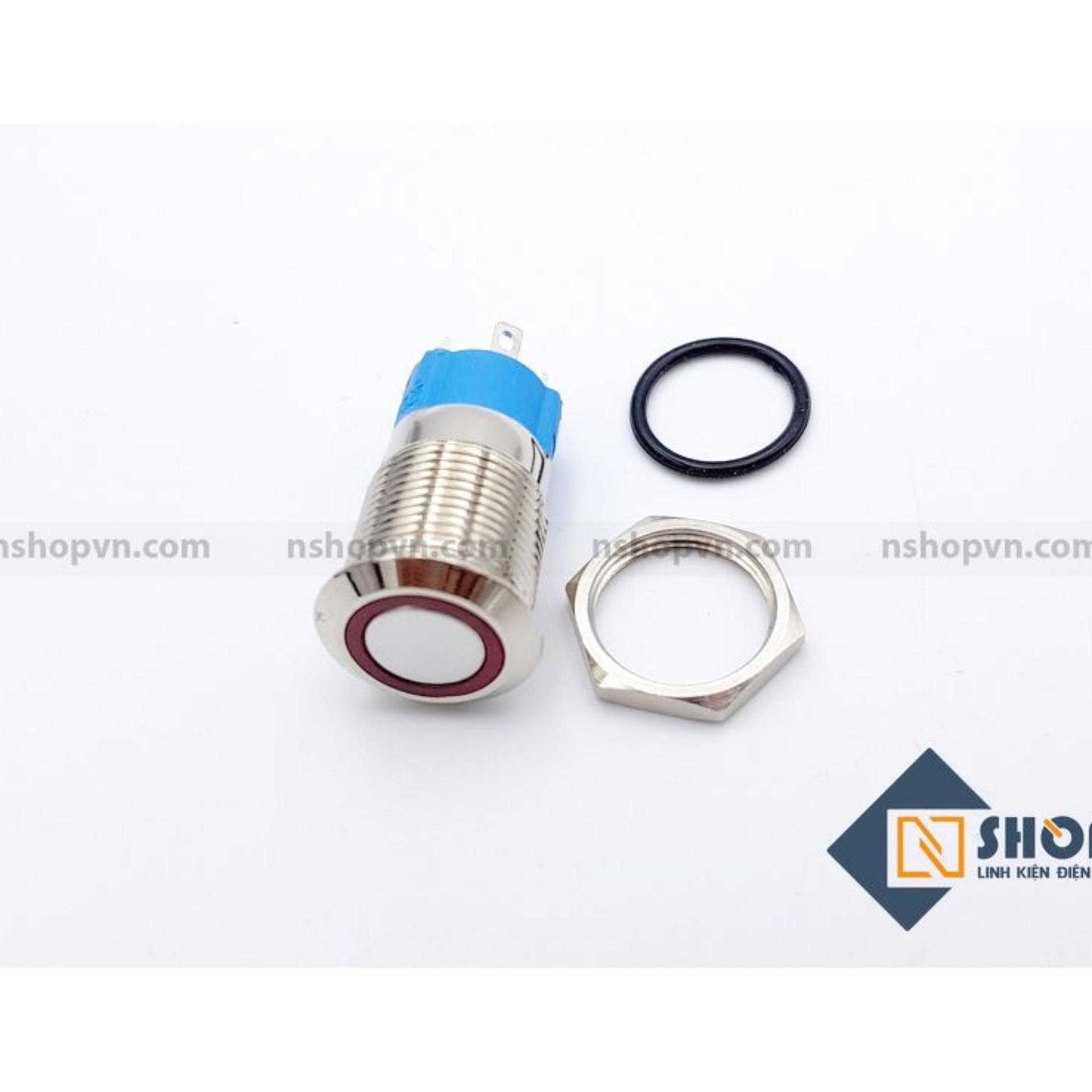 Nút nhấn kim loại 12mm Đỏ