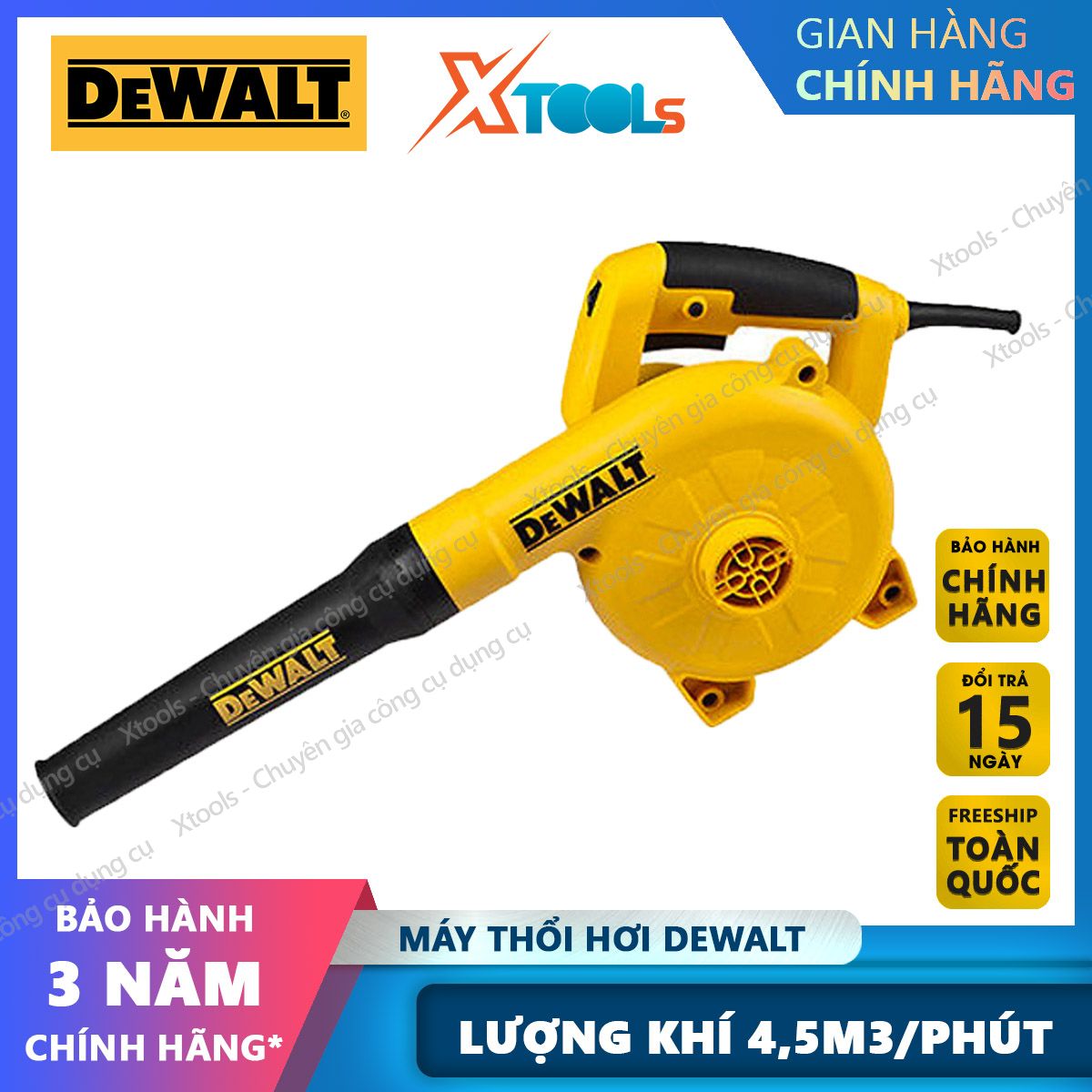 Detek dwb6800-b1 820W portable blower with hose and dust bag. 4M3/P multi-speed Detek air flow,