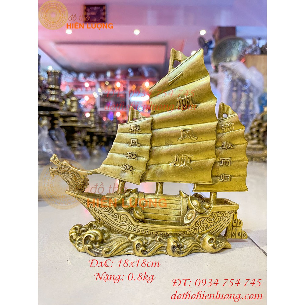 Thuyền Buồm Đầu Rồng Bằng Đồng Phong Thủy 3 Cỡ