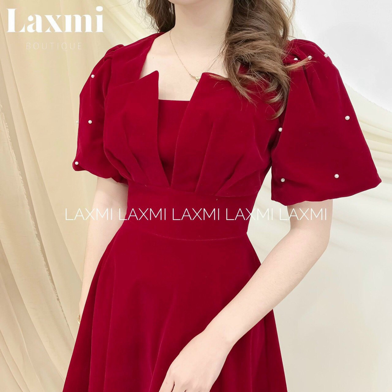 Đầm dự tiệc tay phồng kết ngọc đủ size