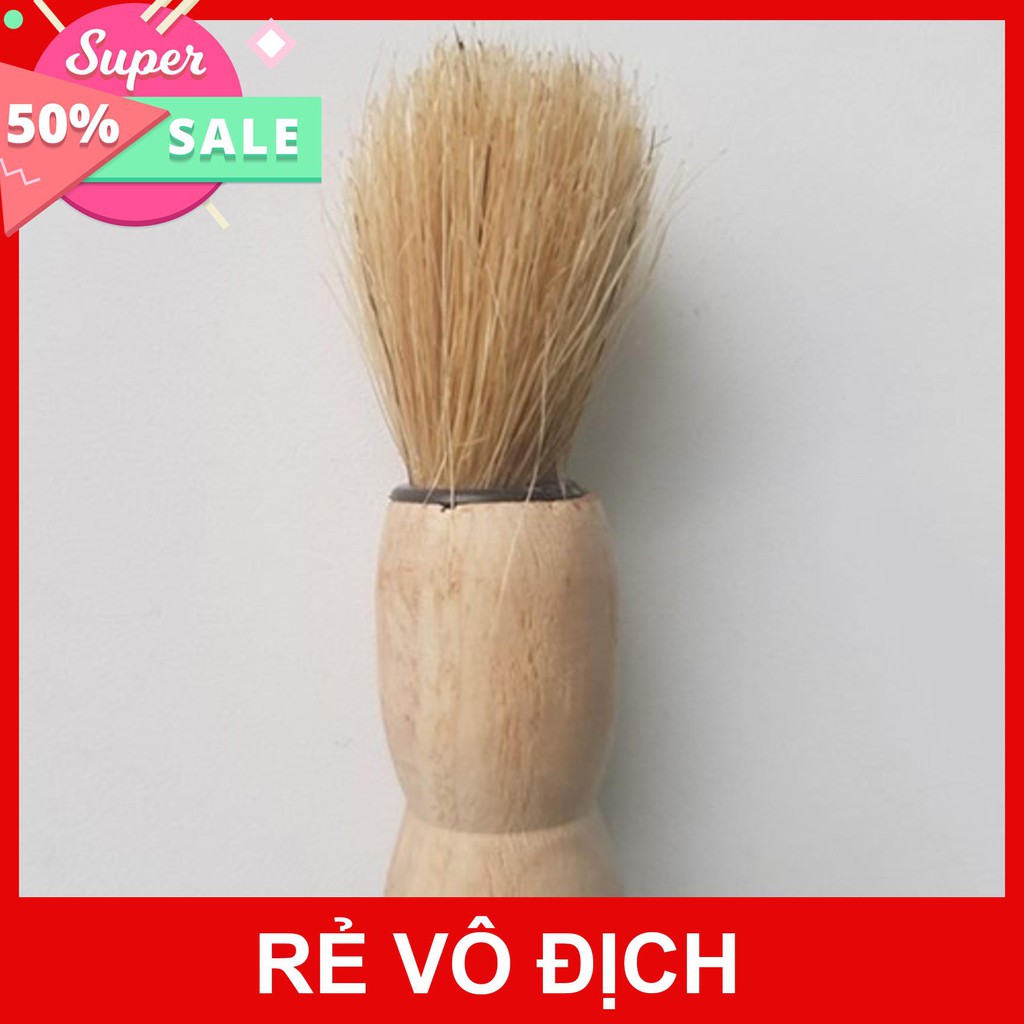 Chổi quét kem cạo cán gỗ tròn Barber BB-02