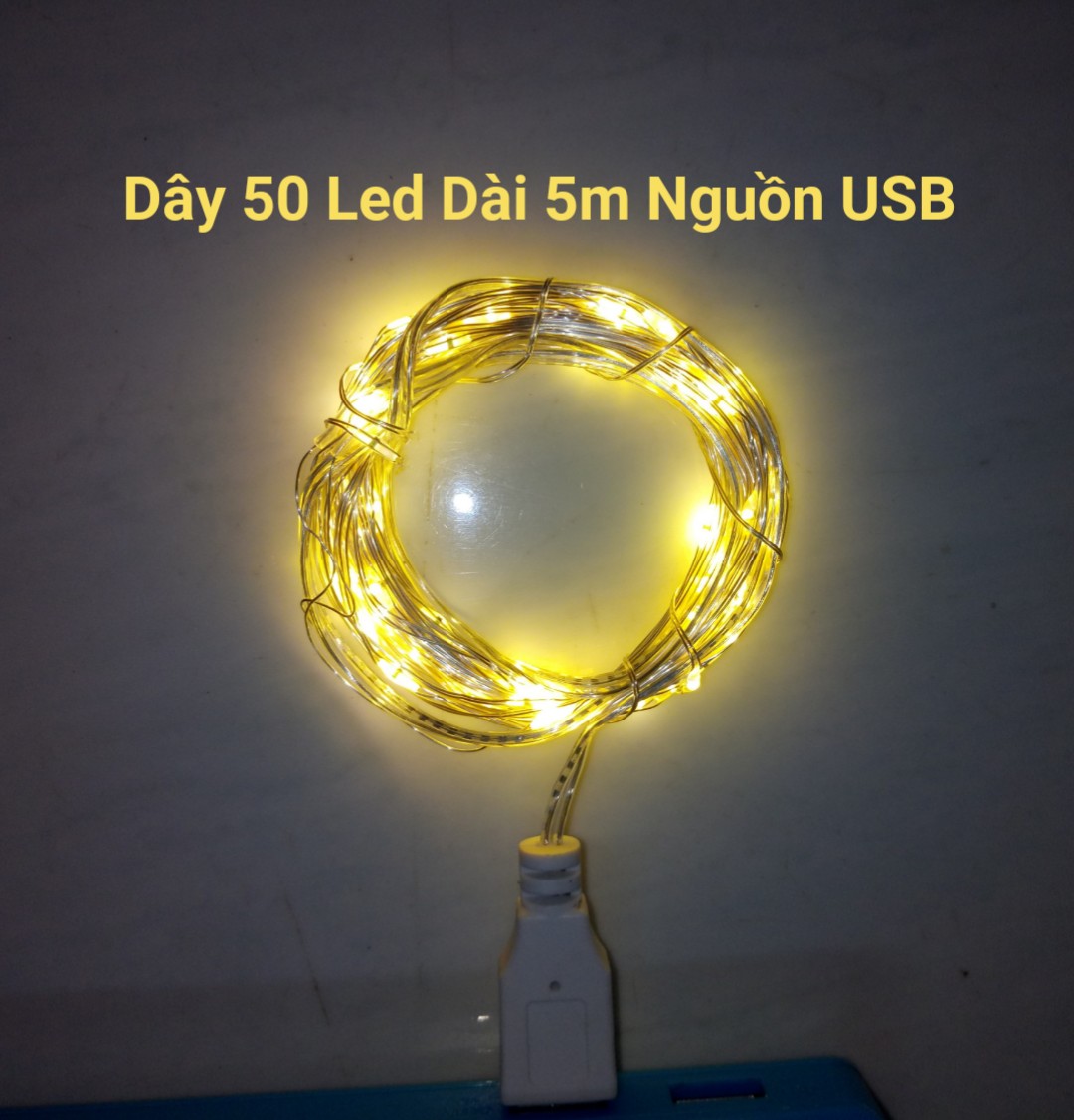 Dây Đom Đóm 50 Led Dài 5m Cổng USB